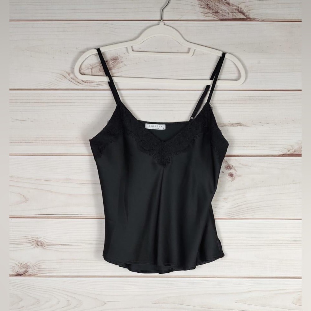 Calista S Cami Womans Black With Lace Trim.